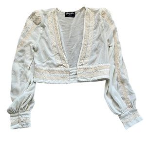 Nasty Gal | Sheer Cream Lace Long Sleeve